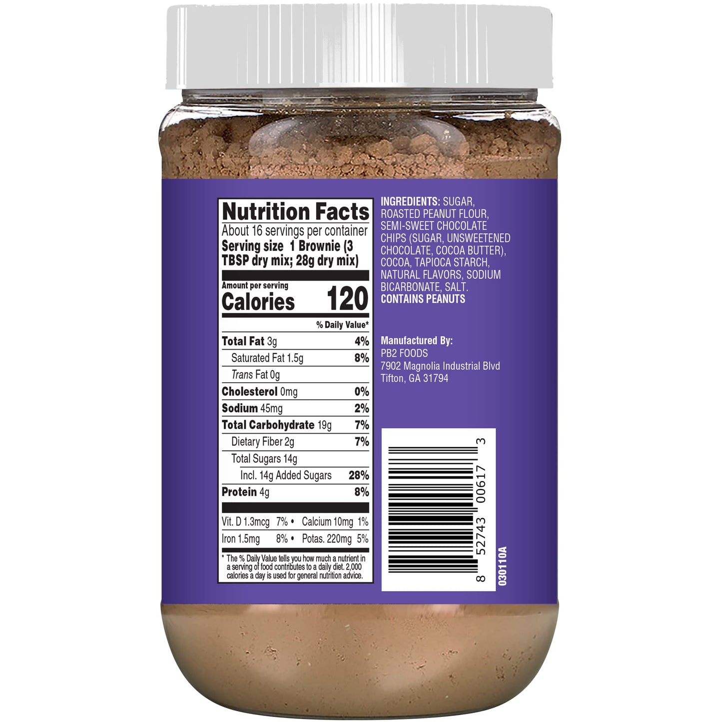 PB2 Pantry Chocolate Chip Cookie and Brownie Mix, Gluten Free, Non-GMO, 4g Protein Per Cookie, Vegan (2 Jars - 16 Oz Each)