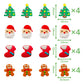 Christmas Sprinkles for Baking 16Pcs - 4 Designs Santa  Gingerbread Man  Holiday Stocking  Christmas Tree - Edible Decorations for Cookies  Cakes  Cupcakes  Holiday Desserts