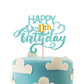 Sky Blue Glitter Happy 11Th Birthday Cake Topper, Eleven Years Old Birthday Party Cake Decor, Gold Number 11 Birthday Party Supp