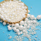 Sentovac Edible White Pearl Sugar Sprinkles For Cake Decorating | Edible Cake Cupcake Topper Decorations | 1 Bottle 4.23Oz/ 120G White Pearl Sprinkles Valentines Supplies