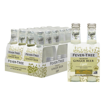 Fever-Tree Light Ginger Beer, Lower in Calories, 6.8 fl oz (Pack of 24), Clear, Model FLGB64G200US-A