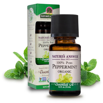 Nature’S Answer Usda Organic Peppermint Essential Oil, 100% Pure | Natural Aromatherapy Oil For Diffuser/Humidifier, Steam Distilled 0.5 Fl Oz. (15Ml) | Made In Usa