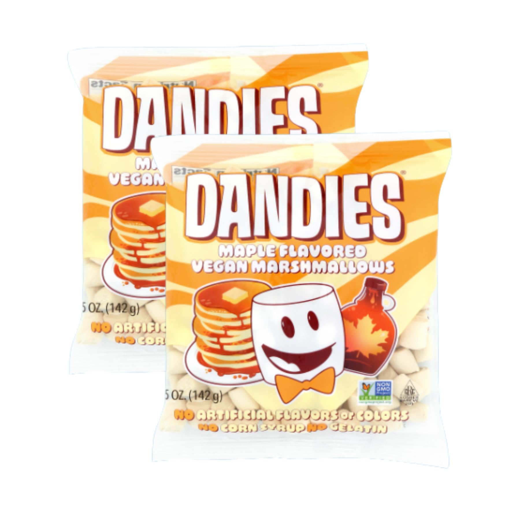 DANDIES Maple Vegan Marshmallows, Perfect for S’mores & Snacking, 2 Pack, 5 oz Each