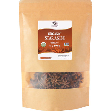 52USA Organic Star Anise, 16 Ounce (Pack of 1), NON-GMO Verified Chinese Star Anise Whole, Dried Star Anise Pods for Tea and bak