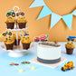 Wernnsai Construction Cupcake Topper - Construction Zone Birthday Party Supplies 40 Pcs Dump Truck Excavator Tractor Cake Food P