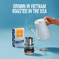 Nguyen Coffee Supply Hanoi Robusta Dark Roast Whole Coffee Beans, Low Acid, High Caffeine, 12 oz Bag