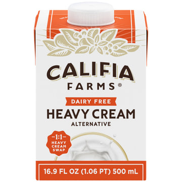 Califia Farms - Heavy Whip Cream Dairy Free Substitute 16.9 Oz, Soy Free, Plant Based, Vegan, Non GMO, Sugar Free, Heavy Whippin