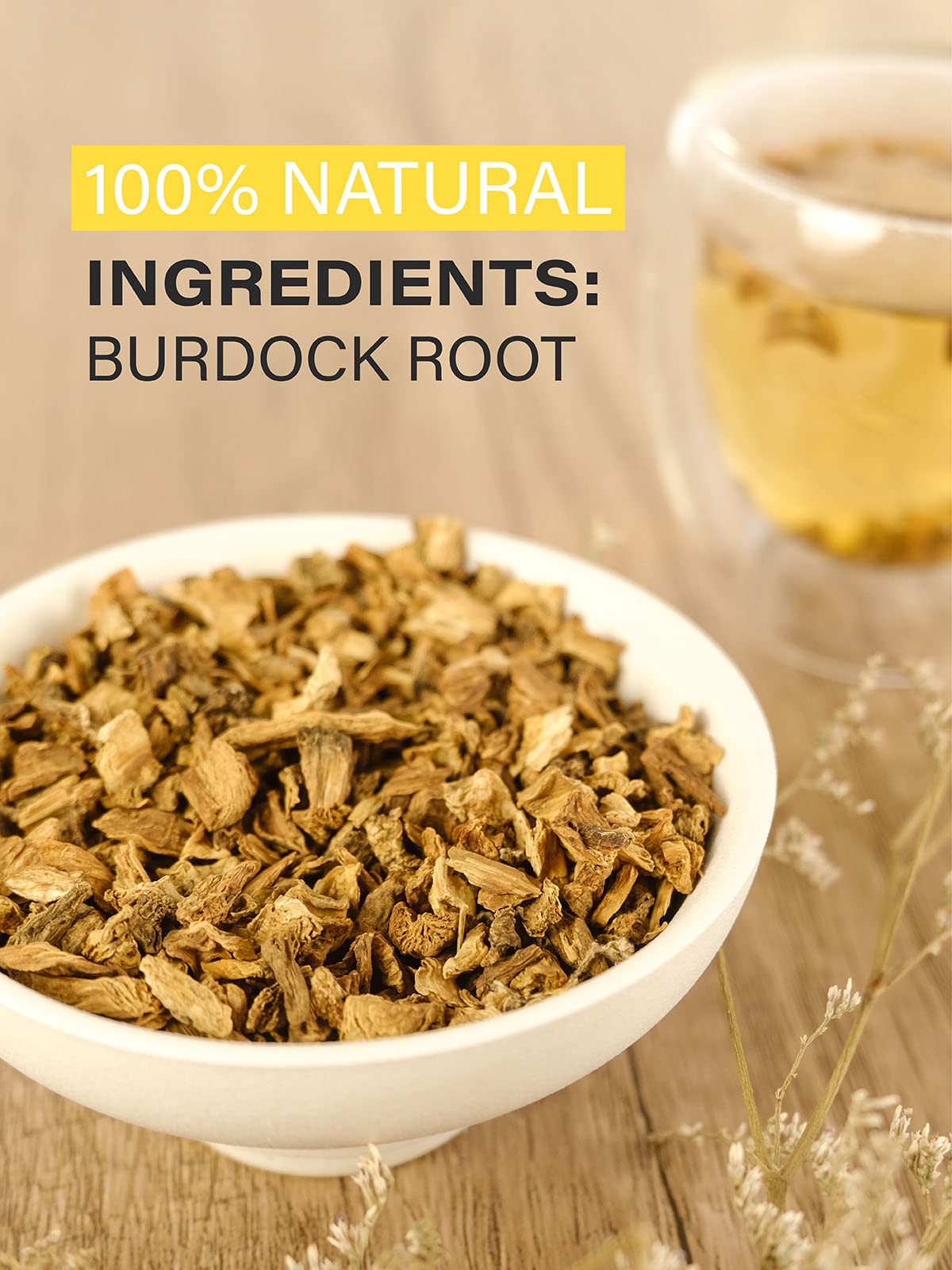 TeeLux Burdock Root Tea, Cut & Sifted, Caffeine Free, 7oz Loose Leaf Herbal Tea
