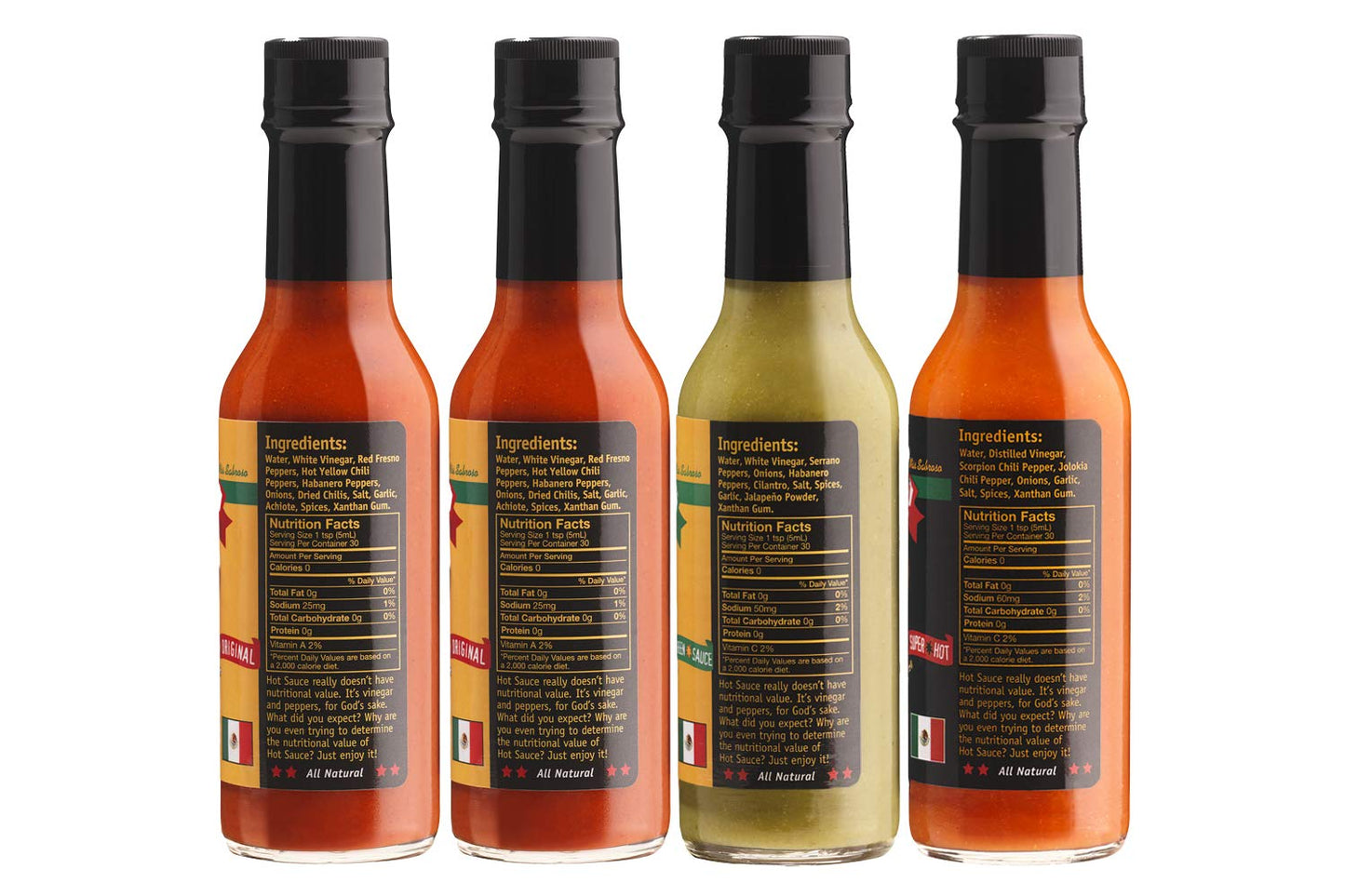 Gringo Bandito Hot Sauce O.G. Variety Pack, 5 Ounce (4 Pack)