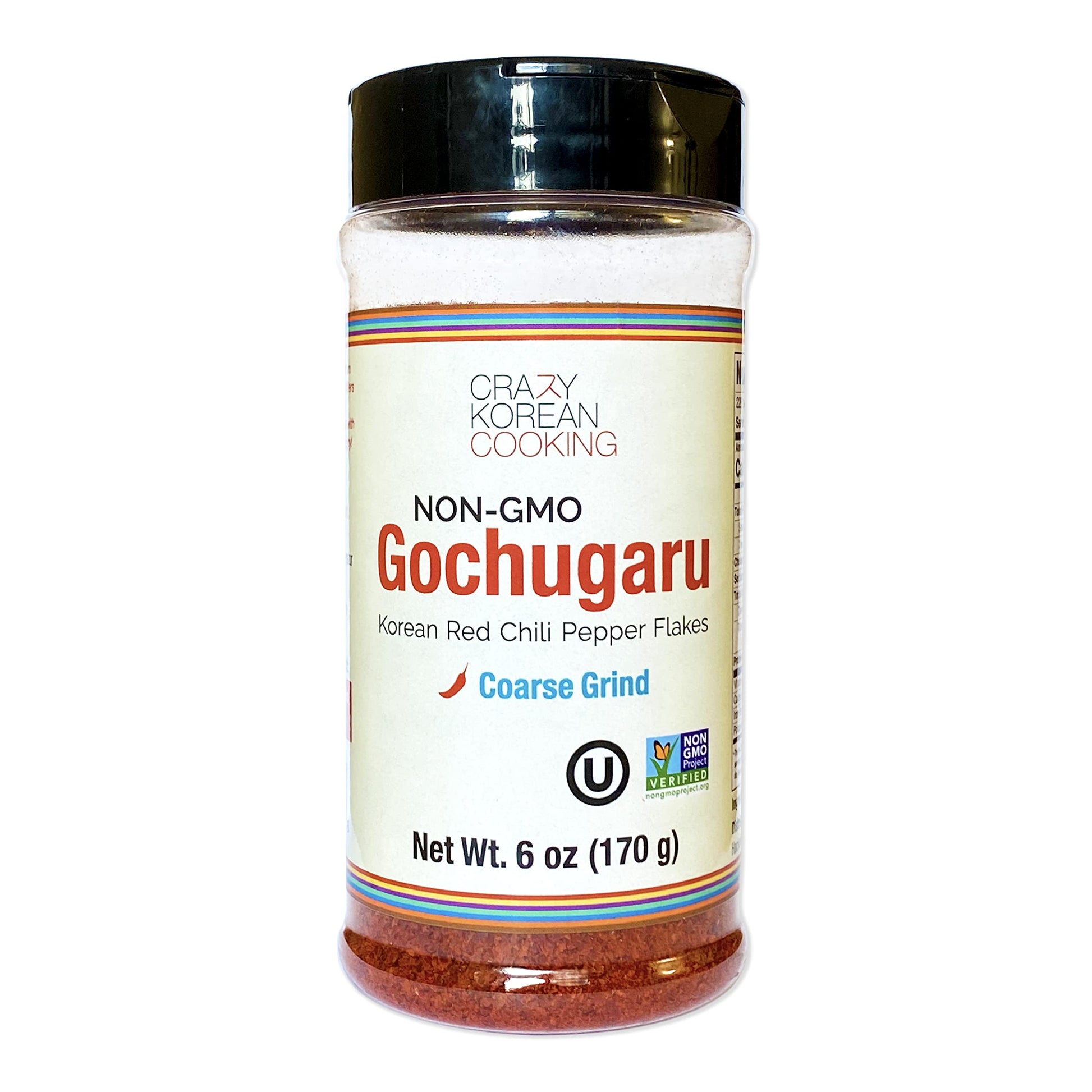 Crazy Korean Cooking Gochugaru Korean Red Pepper Flakes, Non-GMO, Gluten Free, Kosher, Coarse Grind, 6 OZ