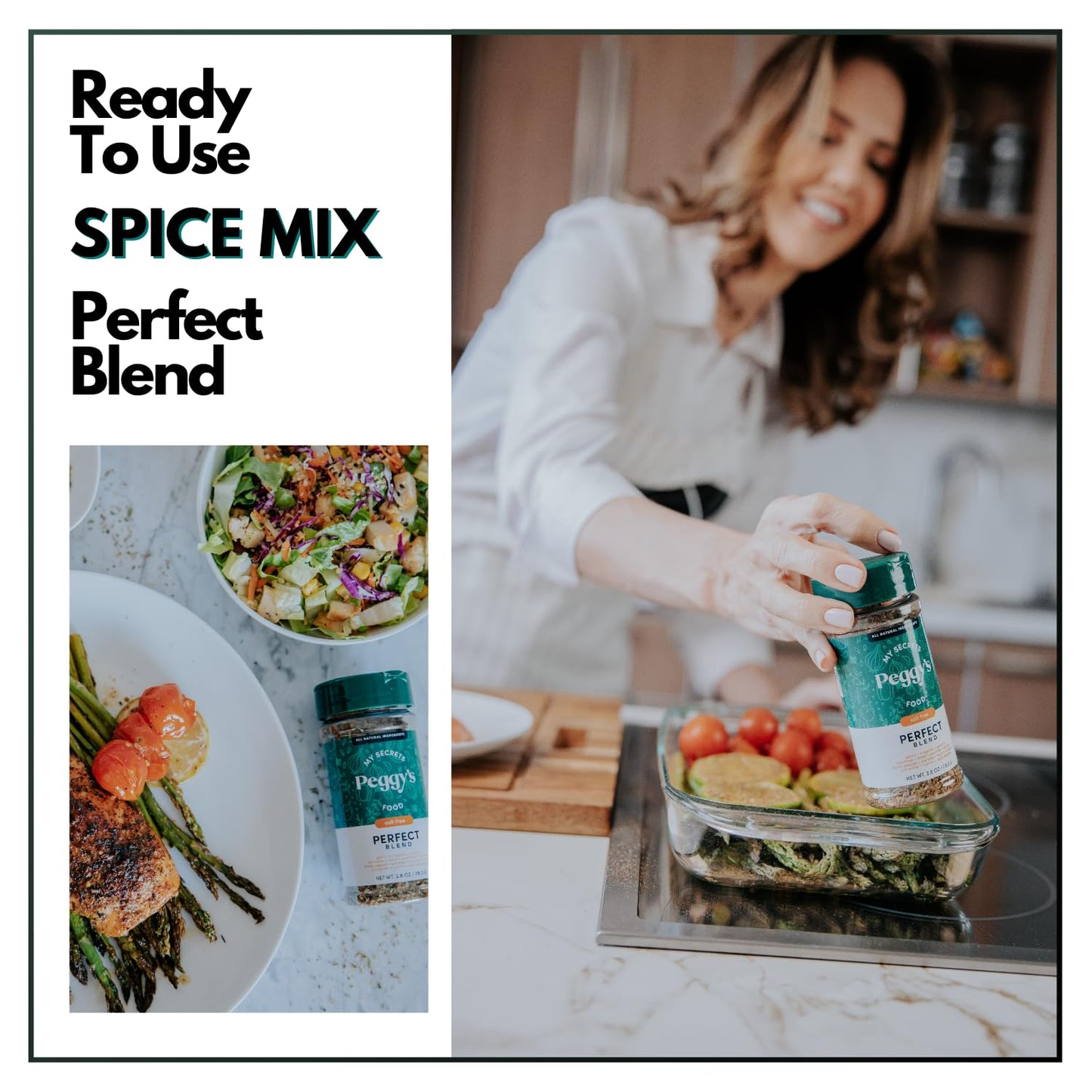 My Secrets Peggy'S Food 2-Pack Perfect Blend Seasoning Mix - No Sodium Spice Mix - Perfect Blend Of Herbs And Spices - Delicious