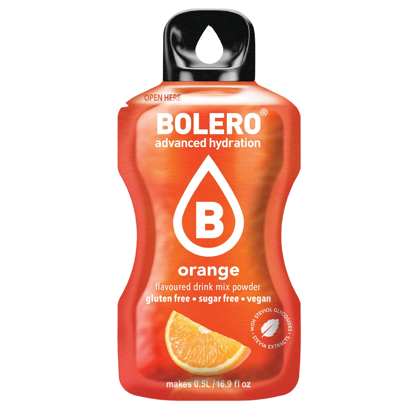 Bolero- Sugar Free Drink Mix Packets Orange Fruit Flavors | Powdered Flavored Water Packets | 36 Small Sachet On The Go Packets