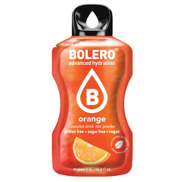 Bolero- Sugar Free Drink Mix Packets Orange Fruit Flavors | Powdered Flavored Water Packets | 36 Small Sachet On The Go Packets