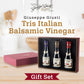 Giusti Balsamic Vinegar Trio Gift Set - 3 x 3.38 fl oz, Premium Italian Aceto Balsamico with Truffle, Raspberry & Fig, Black