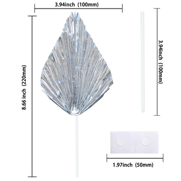 Gyufise 6Pcs Paper Palm Fan Cake Topper Palm Leaf Fan Cake Pick For Diy Bakeware Craft Project Home Made Wedding Bridal Shower B