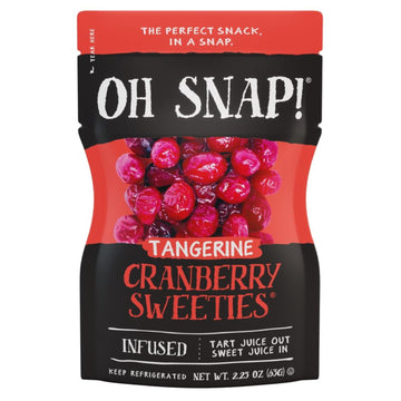 OH SNAP! Tangerine Cranberry Sweeties - Gluten-Free, Fat-Free Infused Cranberry Snacks, 12 Pack - Delicious & Healthy Treats