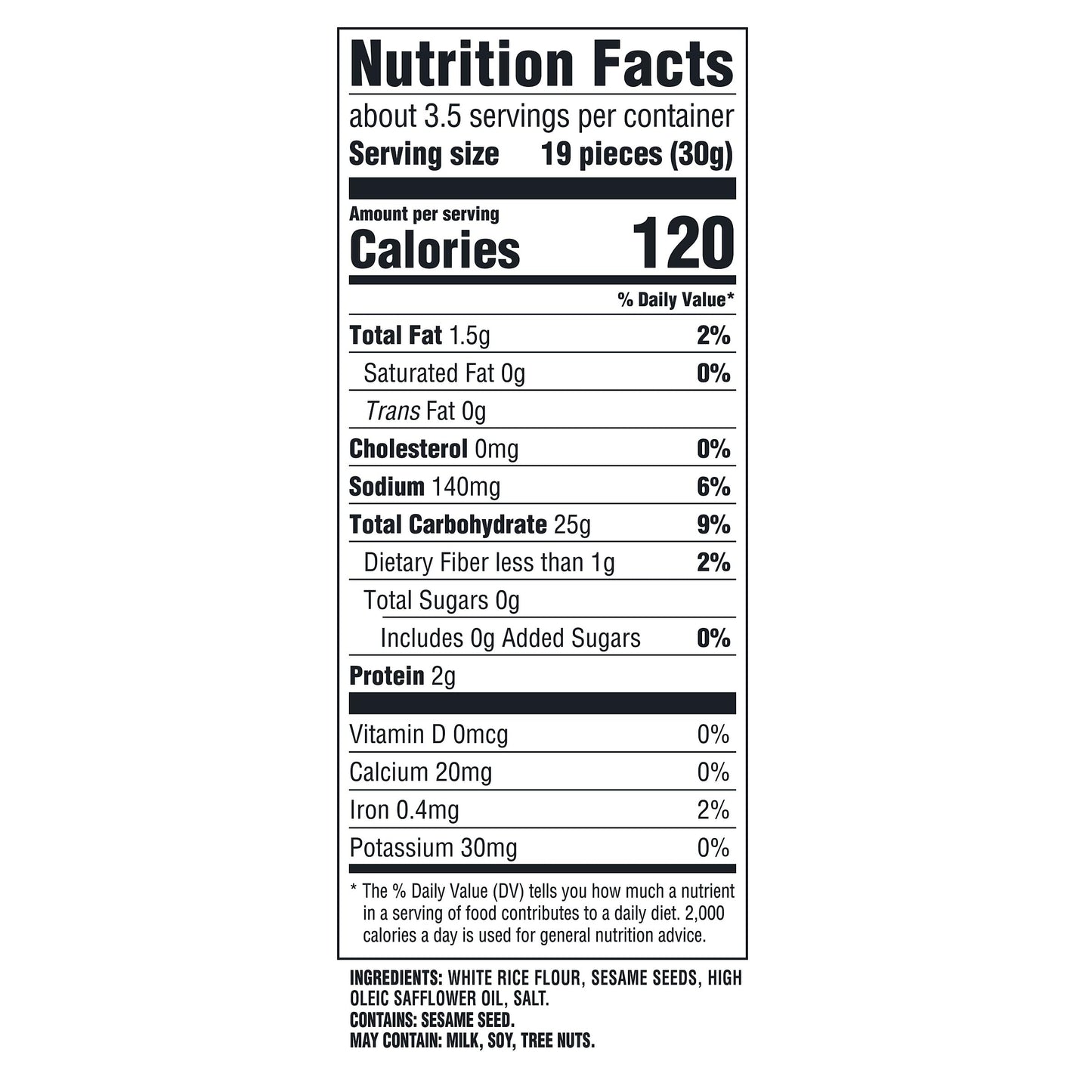 GOOD THINS Sesame Rice Snacks Gluten Free Crackers, Snack Crackers, 3.5 oz (Pack of 2)