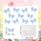 YCTHUNFISH 30 Pack Pink Bow Cupcake Toppers Paper Bowknot for Birthday Party, Wedding, Bridal Shower, Blue