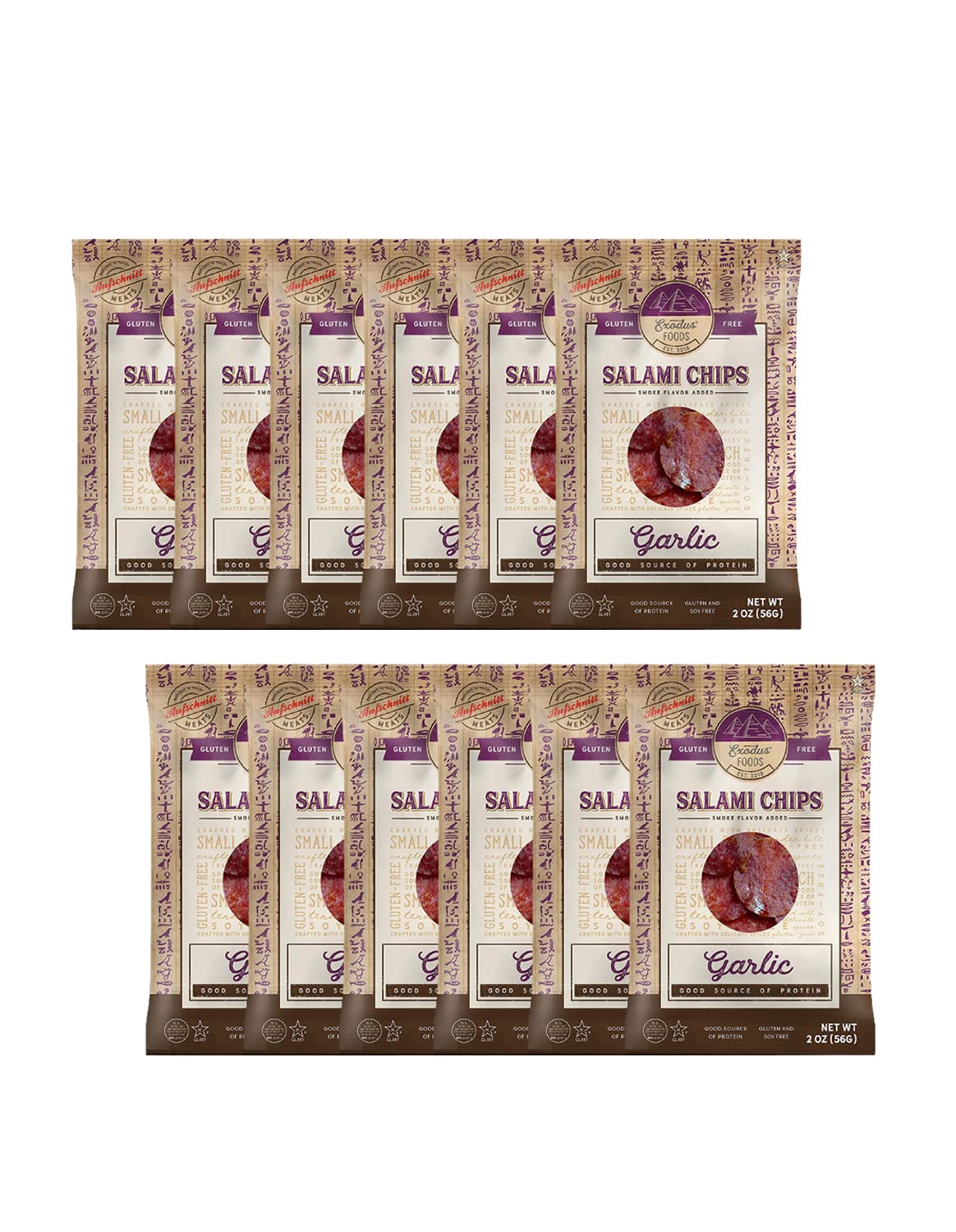 Passover Exodus Salami Chips - Garlic, 12 Pack