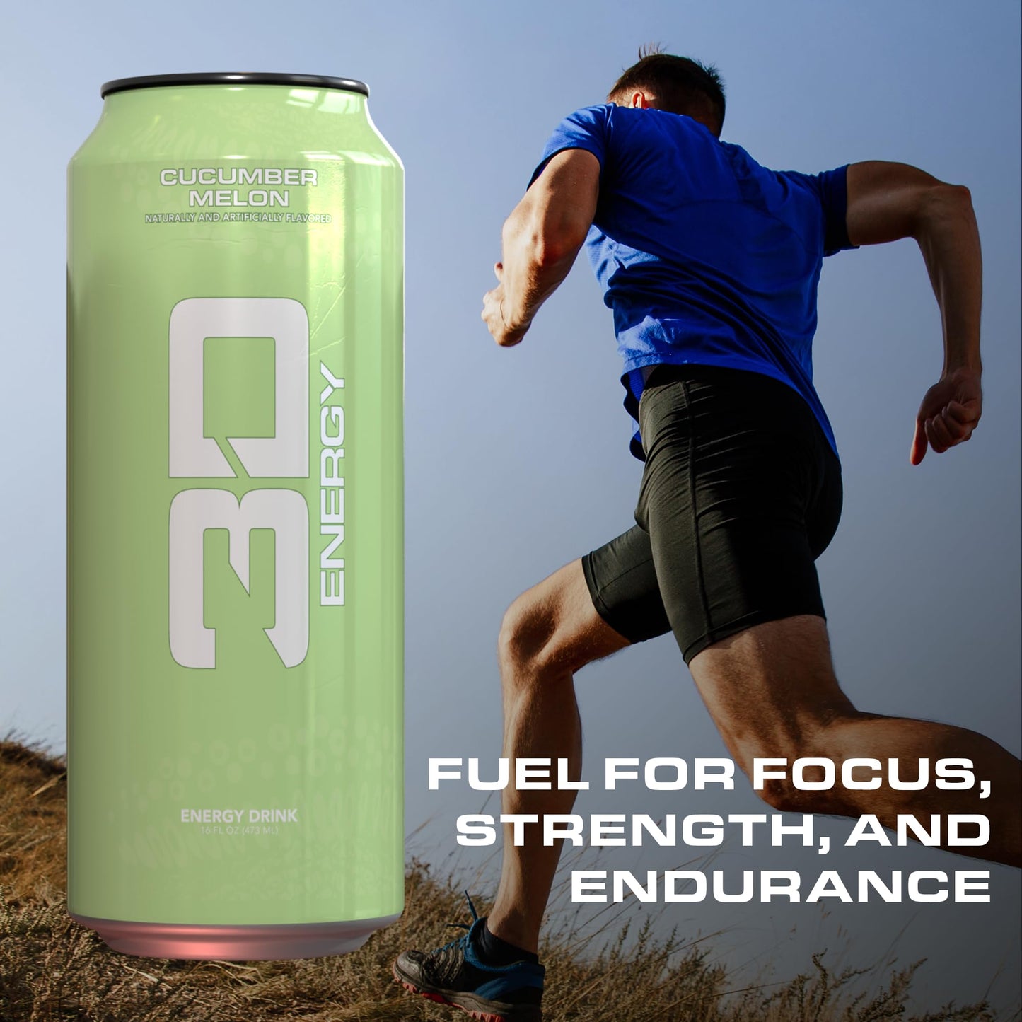 3D Energy Drink - Sugar Free  200mg Caffeine  Pre Workout  Taurine  L-Carnitine  Lightly Carbonated  16oz Cans  12 Pack - Cucumber Melon