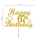 67 Birthday Cake Topper Gold Glitter, Party Decoration Ideas, Premium Quality, Sturdy Doubled Sided Glitter, Acrylic Stick. Made