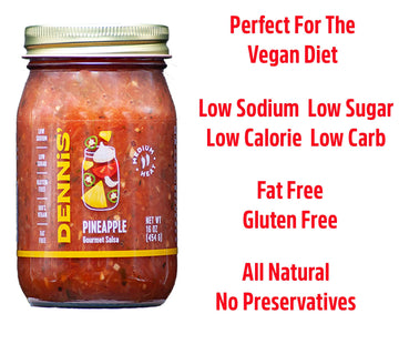All-Natural Pineapple Salsa by Dennis Gourmet | This fresh, hearty restaurant salsa is low in sugar, calories, carbs, and sodium