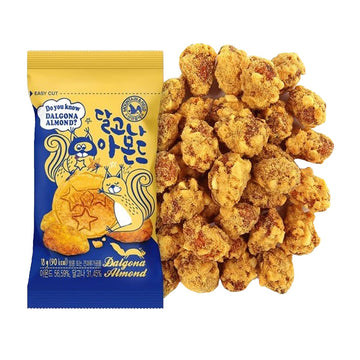 K-Herb Gourmet Honey Butter Almond Snacks – Crunchy Dalgona Almonds, 20-Pack, Perfect for Adults and Kids, Great for On-the-Go and School