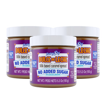 Dairysky Dulce De Leche No Added Sugar - 5.3 Oz Made With Real Milk, Gluten-Free - Milk Based Caramel - Perfect For Desserts - 3