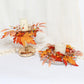 napmedon 2 Pieces Pumpkins Candle Rings Wreaths Mini Autumn Decoration 10inch Orange Silk DTM0096-2pc