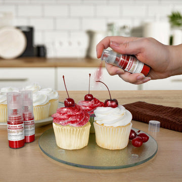 Tinker Dust - Classic Red (4G 1X Mini Pump) | Edible Glitter For Cakes, Cupcakes, Cake Pops, Drinks, Desserts By Bakell