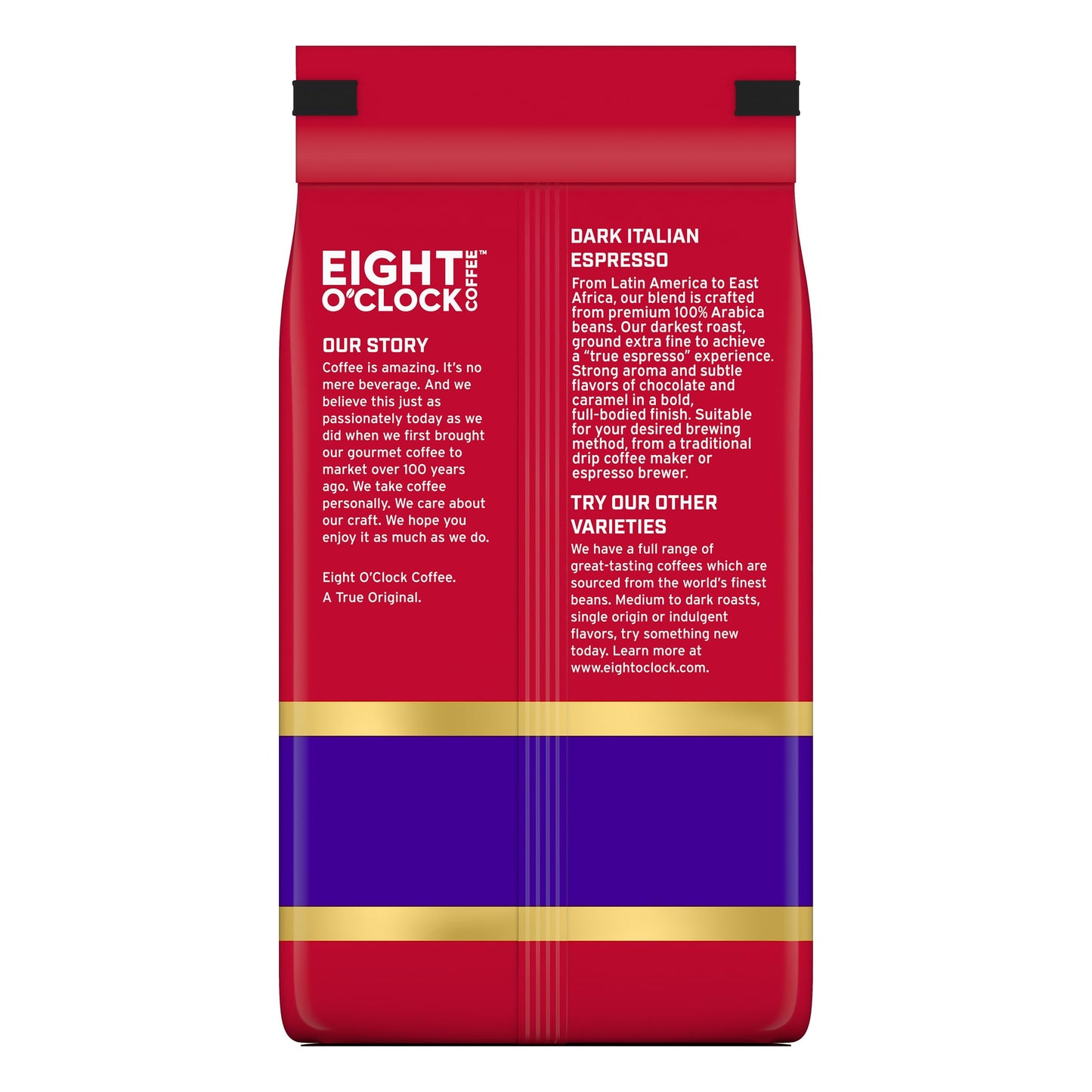 Eight OClock Coffee Ground Coffee, Dark Italian Espresso, 21 Ounce, Pack of 1