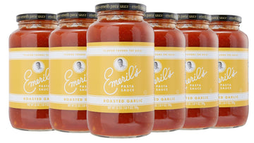 Emeril Lagasse Pasta Sauce 6-Pack, Roasted Garlic, 25 Oz Jars for Homemade Pasta and Spaghetti
