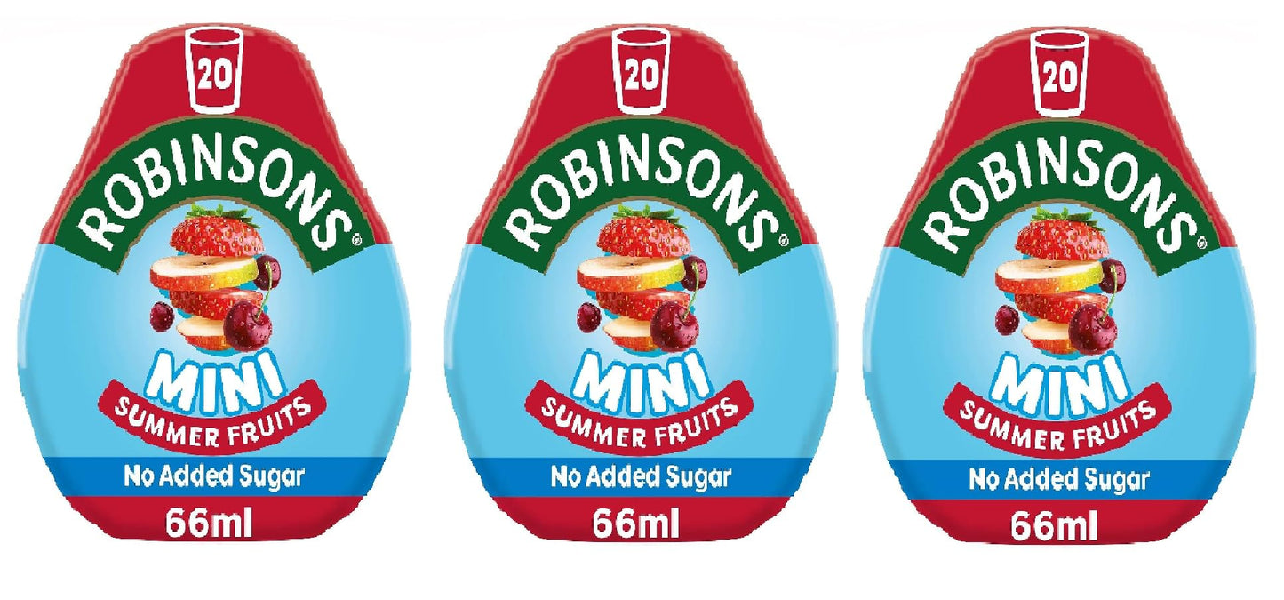 Robinsons Mini Summer Fruits On-The-Go Squash 66ml (Pack of 3)