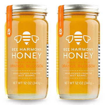 Bee Harmony Raw Orange Blossom Honey, 12 Oz (Pack of 2)