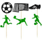 Gyufise 24Pcs Soccer Cupcake Toppers - Glitter Football Decorations For Sports Theme Parties & Cake Designs