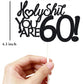 60 Birthday Cake Toppers-Black Glitter, Sixty Cake Topper, 60 Cake Topper, 60Th Birthday Decorations,60Th Birthday Cake Topper,