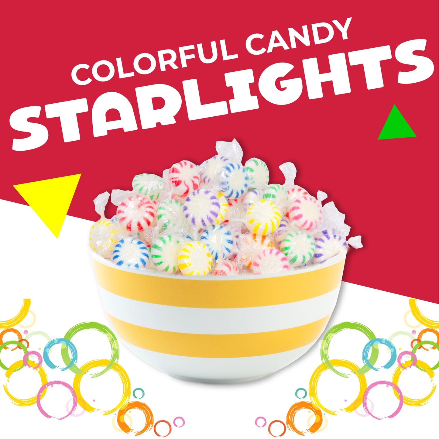 Fruit Starlights Hard Candy Assortment | 1 Pound Bag - Approx. 85 Count | Individually Wrapped Hard Candy | Assorted Flavors | S