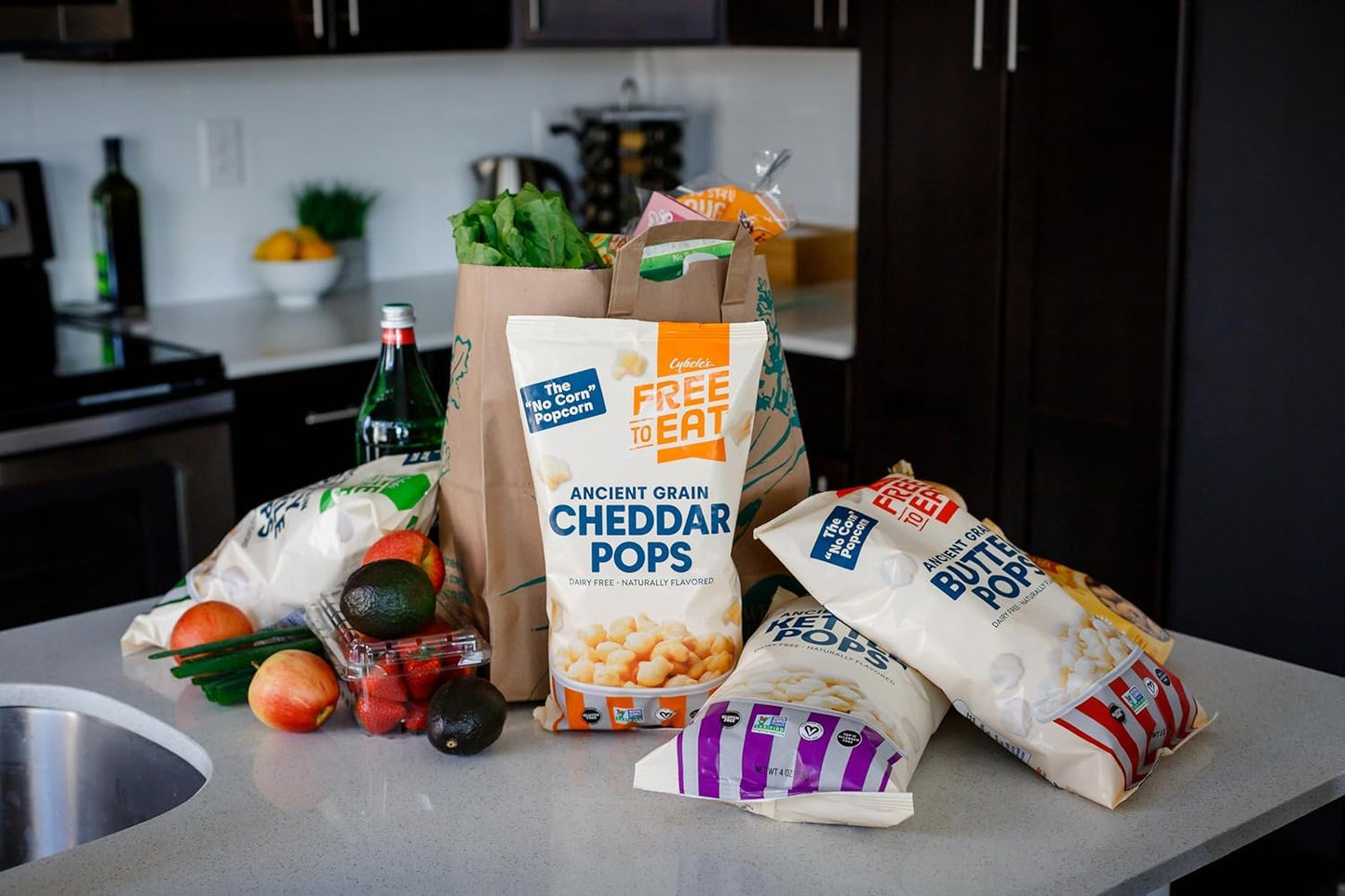 Cybele'S Free-To-Eat Ancient Grain Pops - Healthy Snacks, All Natural, Gluten-Free, Vegan, No Preservatives Or Additives (Chedda