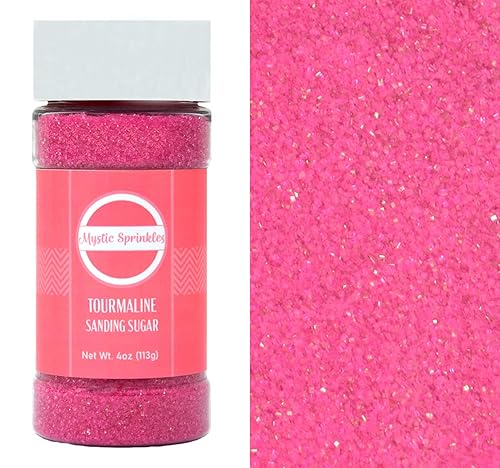 Mystic Sprinkles Sanding Sugar 4Oz Bottles (Tourmaline - Hot Pink Sanding Sugar 4Oz)