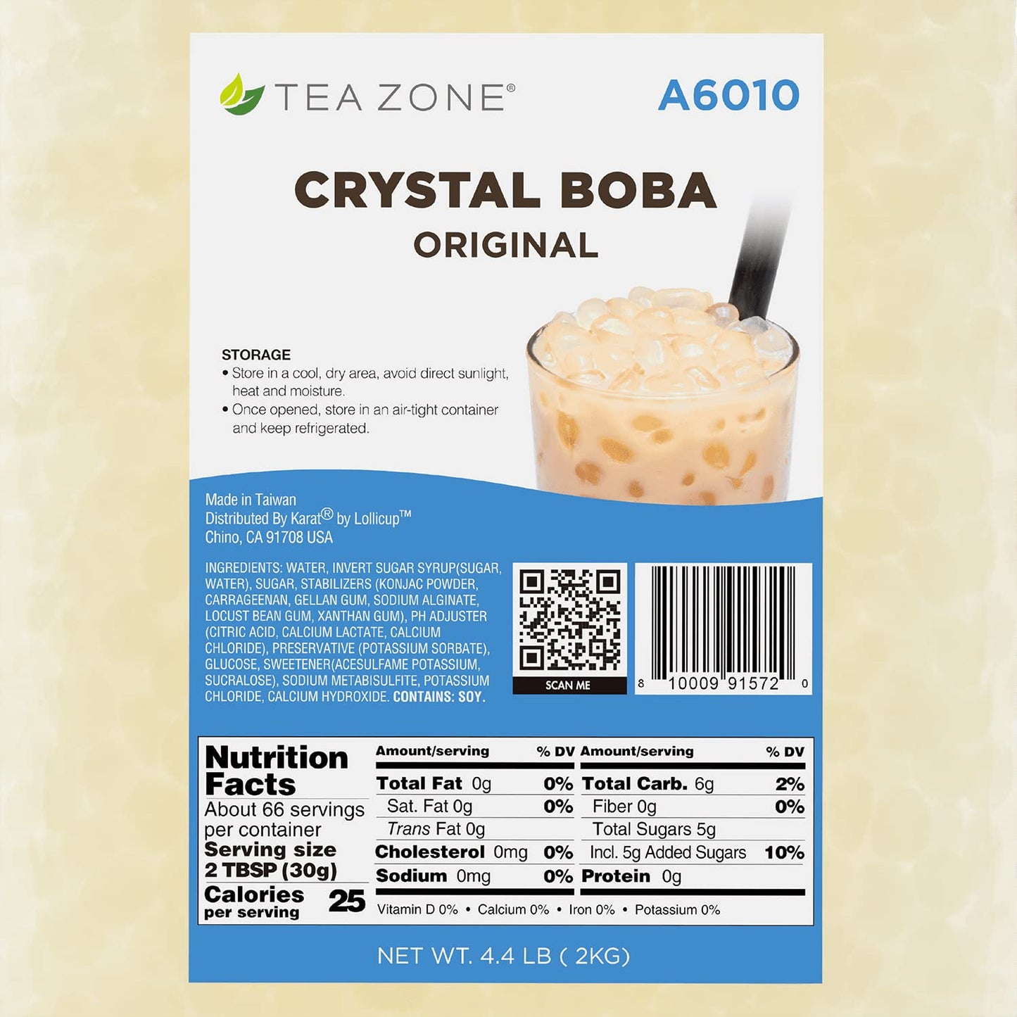 TEA ZONE Crystal Boba, Original, Model A6010, 6 Bags