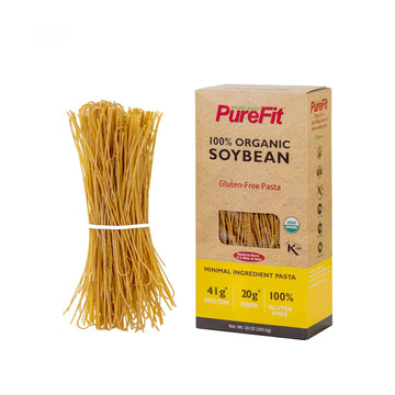 Purefit Organic Soy Bean Spaghetti Pasta，High Protein Pasta，Low Carb Keto Pasta, Gluten-Free, Vegan, Non-Gmo, Kosher, Plant-Based Bean Noodles - 1 Pack(10 Oz/5 Servings)