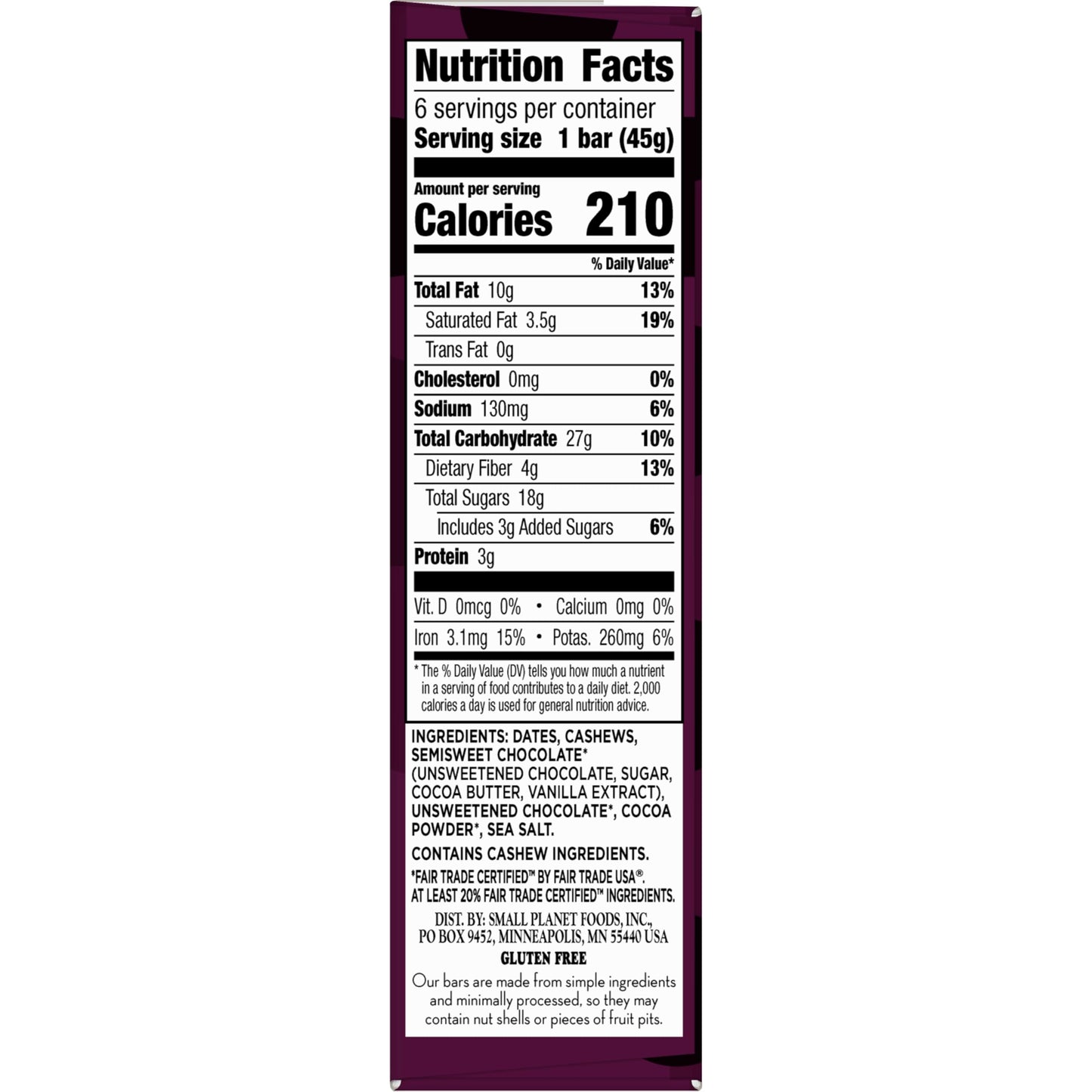 Larabar Double Chocolate Truffle, Gluten Free Vegan Fruit & Nut Bars, 6 ct