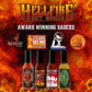 Hellfire Hot Sauce Vegan Gift Pack - Gourmet Hot Sauce Variety Pack With 4 Plant Based Flavors (Four 5 oz. Bottles)