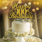 RokAPary 100 Birthday Cake Topper - Gold Glitter, Sturdy Acrylic, Double-Sided, Model RCT217