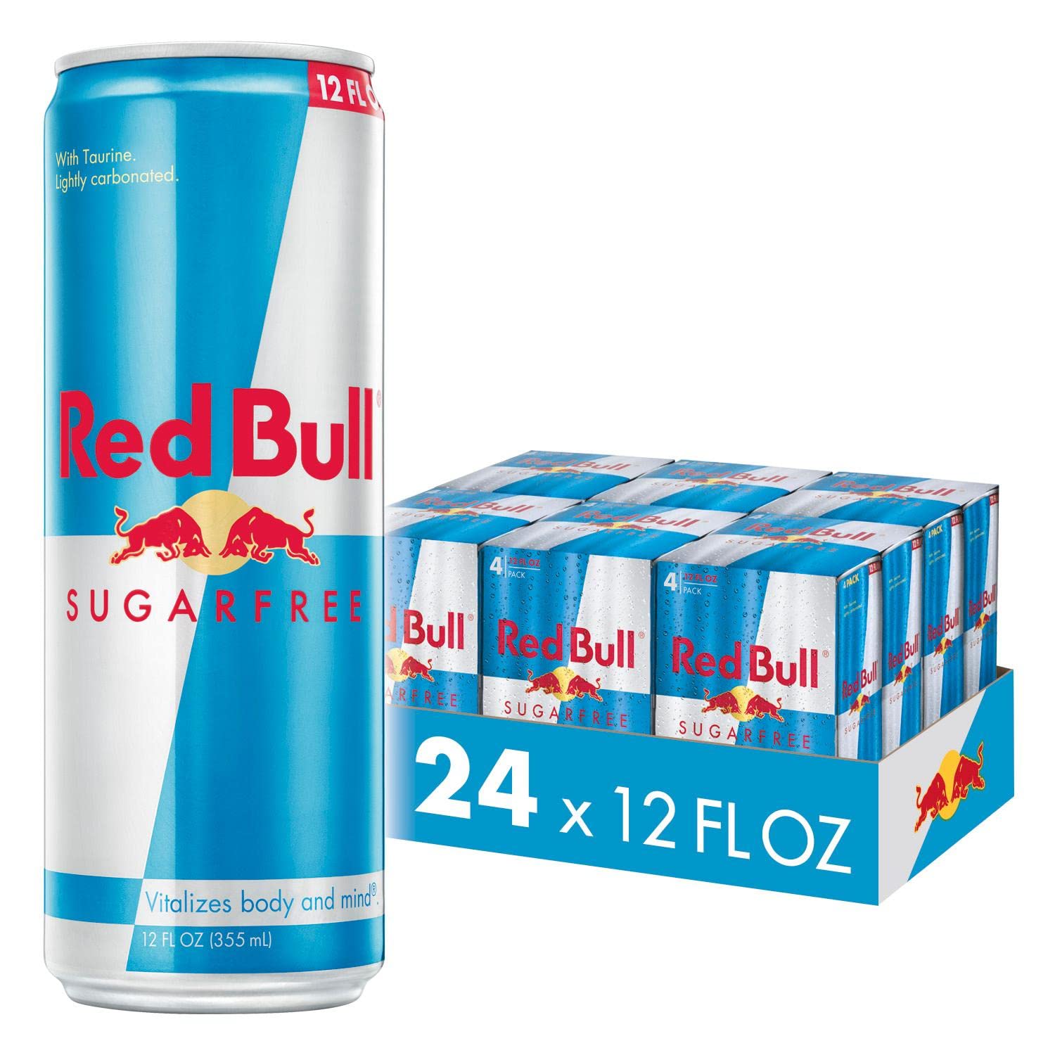 Red Bull Energy Drink, Sugar Free, 12 Fl Oz, Pack of 24, Model RB30247