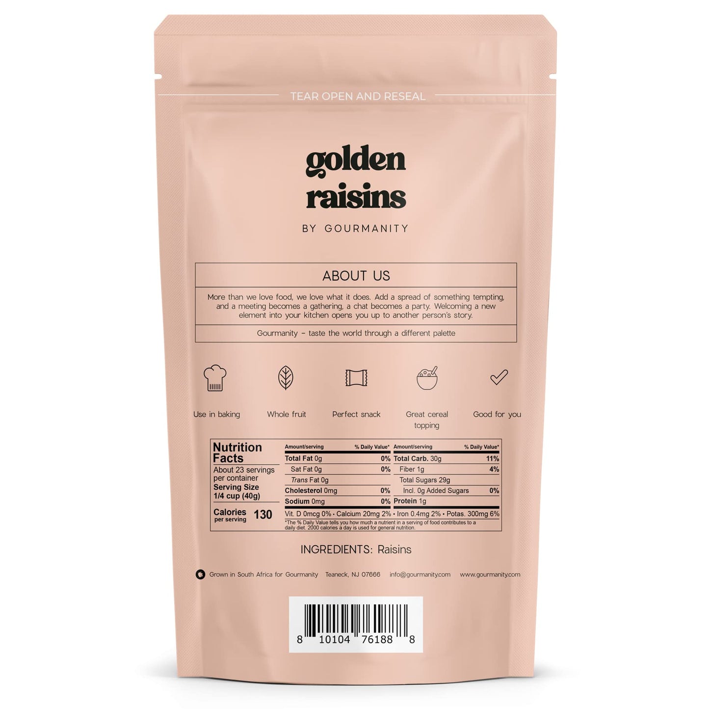 Gourmanity Golden Raisins, Naturally Sweet South African Raisins Bulk, Great Choice For A Healthy Snack, Seedless Juicy Sultanas