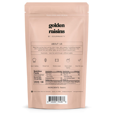 Gourmanity Golden Raisins, Naturally Sweet South African Raisins Bulk, Great Choice For A Healthy Snack, Seedless Juicy Sultanas