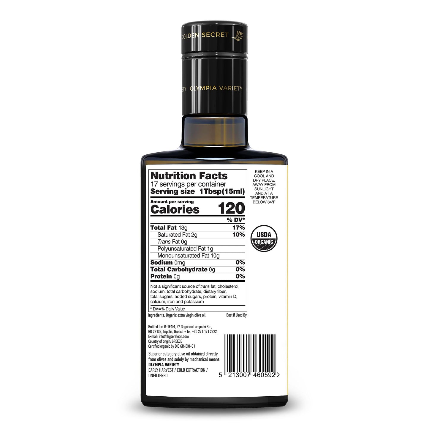 HYPERELEON ULTRA GOLD | enhanced  Organic  Supremely High Phenolic  Greek Extra Virgin Olive 100% Pure & Natural | Bio & Unfiltered | 120 Top Global Awards | 260ml (Pack of 6)