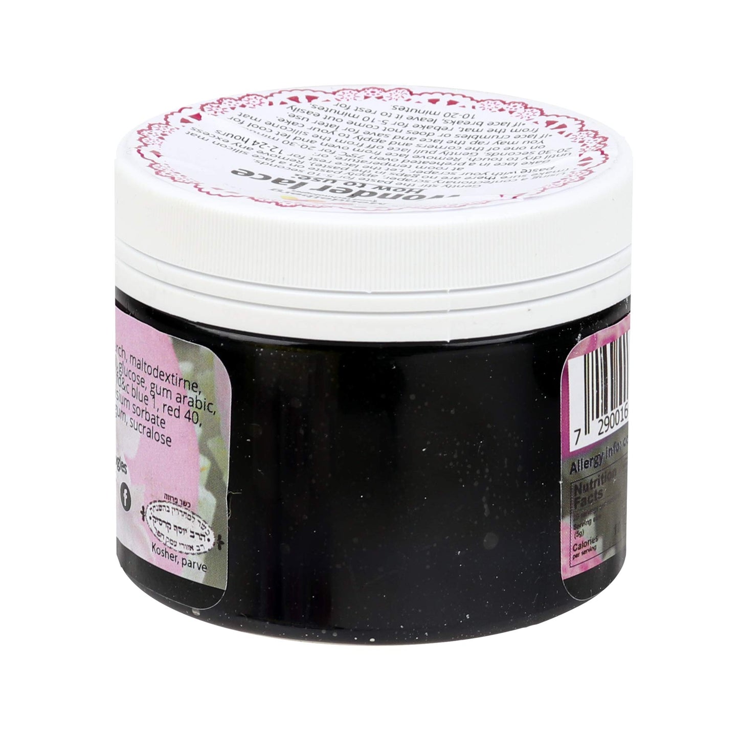 Mendelberg Wonder Lace Edible Lace Paste, Black 5.2 Fluid Ounces