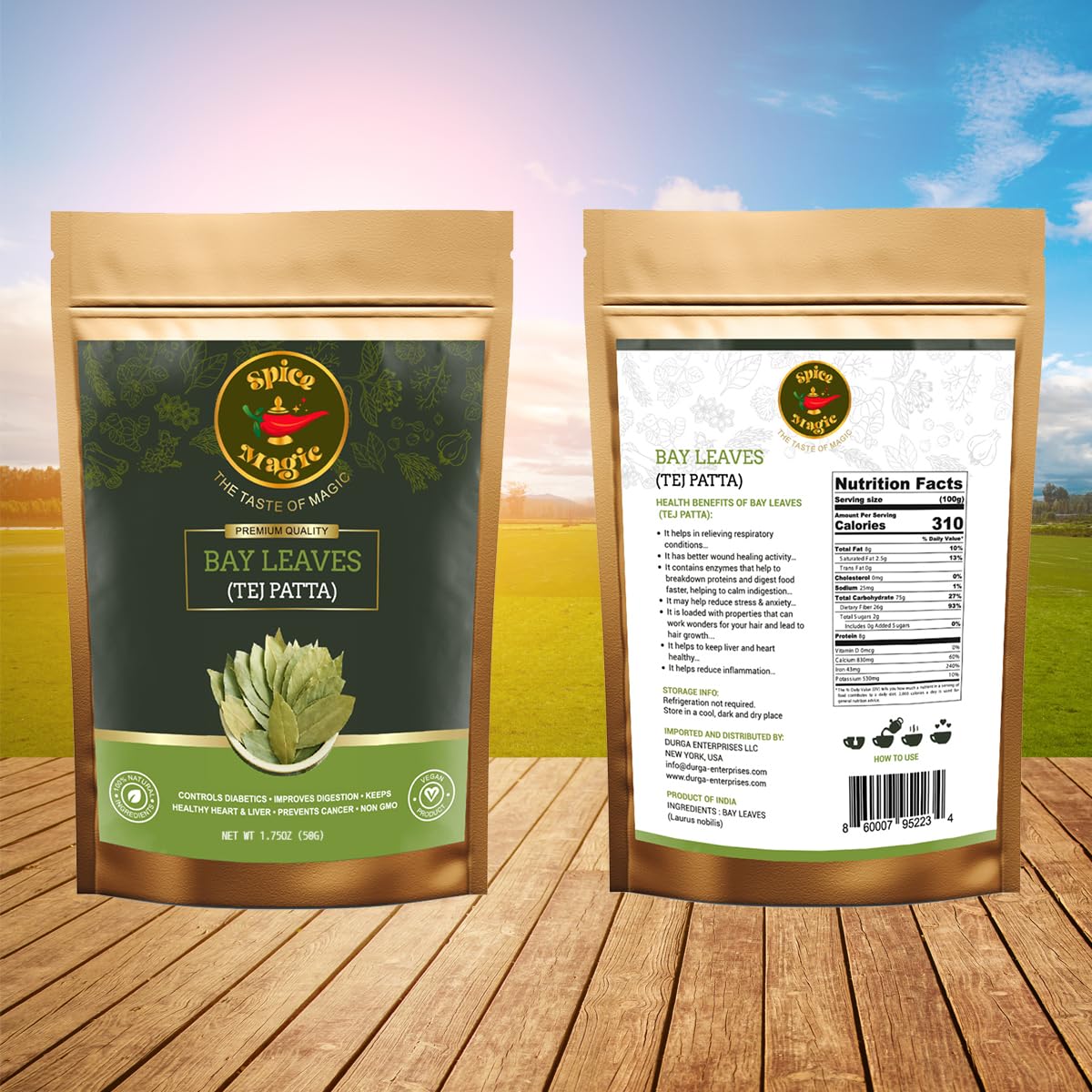 Spice Magic Bay Leaves - Whole Bay Leaves Hand Selected Extra Large 1.75Oz (50G) ~ 100% Natural | Gluten Friendly | Non-Gmo | Ve